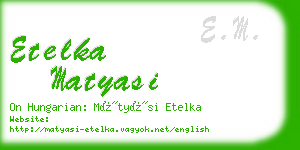 etelka matyasi business card